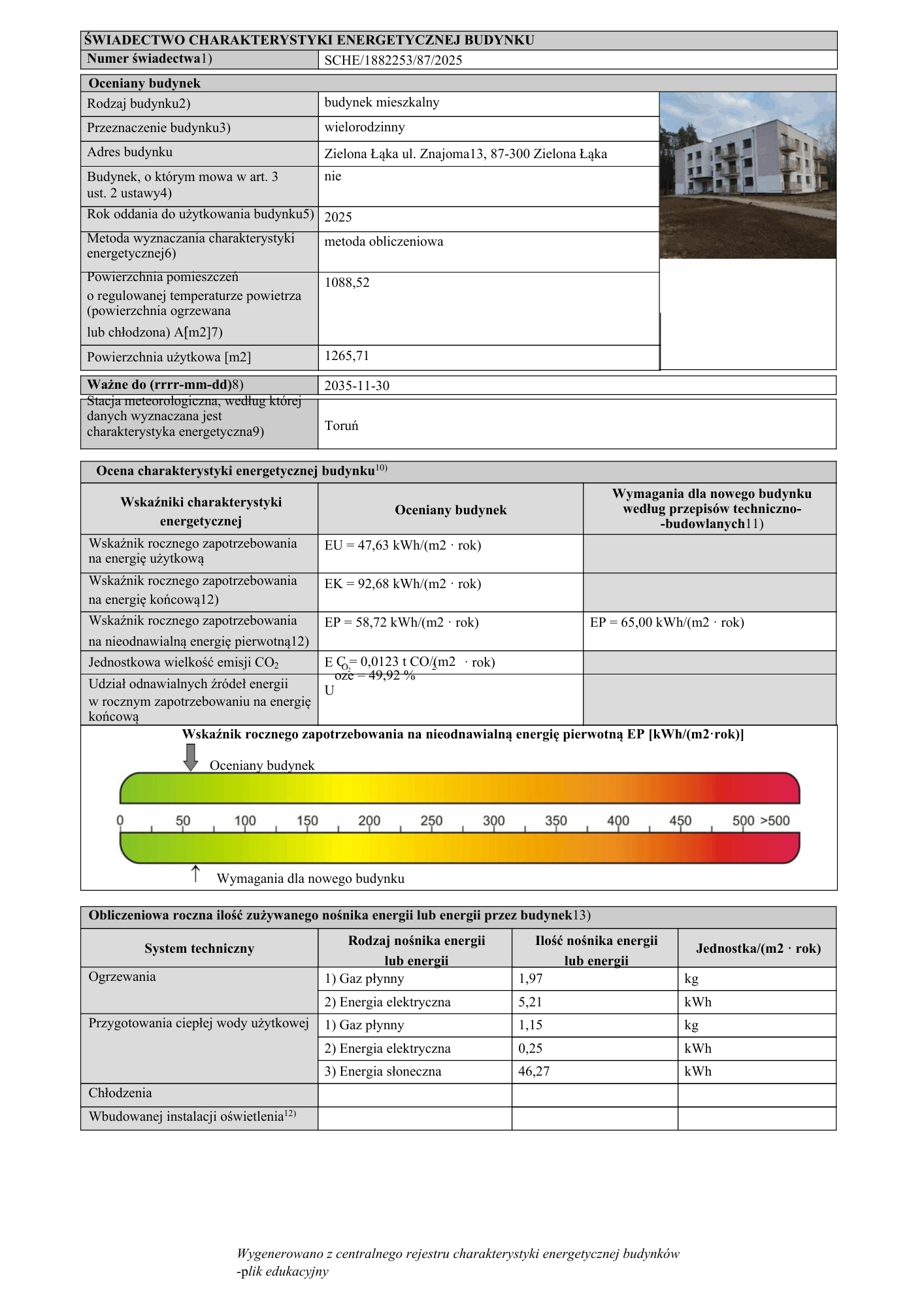 Świadectwo Energetyczne Brodnica - Zielone Świadectwo_Wzór świadectwa energetycznego